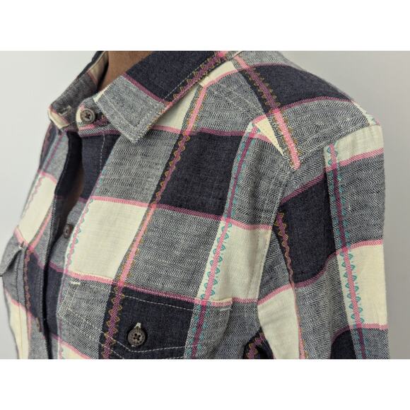 NWOT Toad & Co Re-Form Recycled Cotton Poly Flannel Shirt Barley Buffalo Check S - Picture 4 of 9